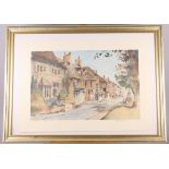 Dennis Lord: a signed limited edition print, "Burford High Street" 33/850, in gilt frame, and a