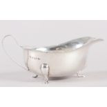 A silver sauce boat with waved rim, 4oz troy approx