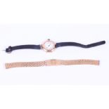 A lady's 9ct gold Bueche-Girod bracelet watch and a lady's 9ct gold cased wristwatch