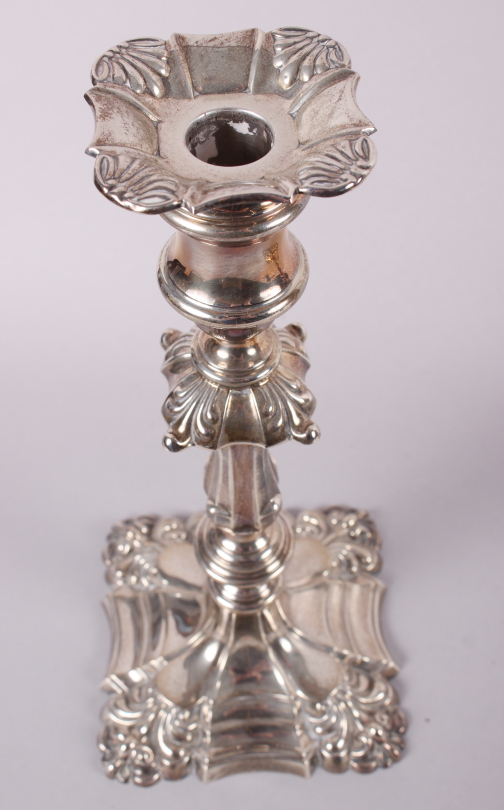 A pair of 19th century style silver candlesticks, by Mappin & Webb, 11 1/2" high - Image 2 of 4