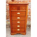 An "Exigence" cherrywood Art Deco design chest of six drawers, 25 1/2" wide x 18 1/2" deep x 44 1/2"