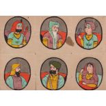 Late 19th / early 20th century Anglo Indian portrait illustrations of Sikh Maharaja Ranjit Singh and