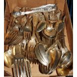 A matched part table service of silver King's pattern flatware, 108.7oz troy approx