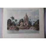 T Sutherland: a set of three hand-coloured aquatints, Indian city views, unframed