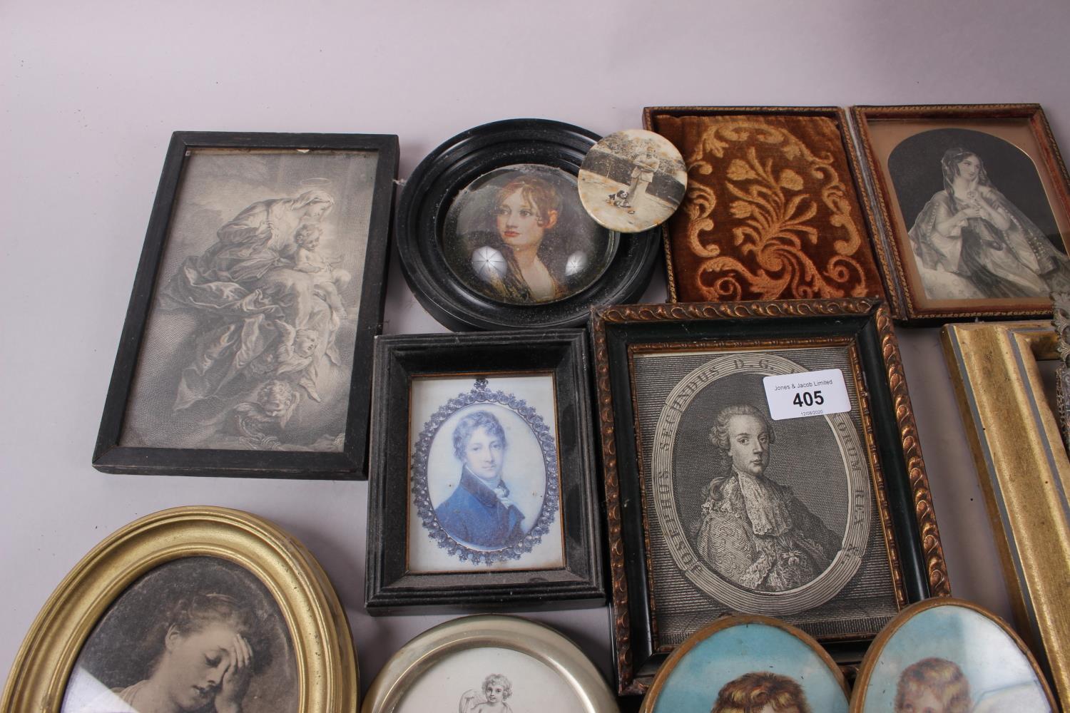 A collection of framed miniature prints, various - Image 6 of 7