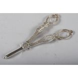 A pair of silver grape scissors, 3.3oz troy approx