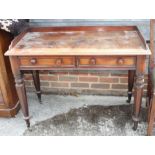 A 19th century mahogany tray top washstand, on turned and faceted supports, 42" wide