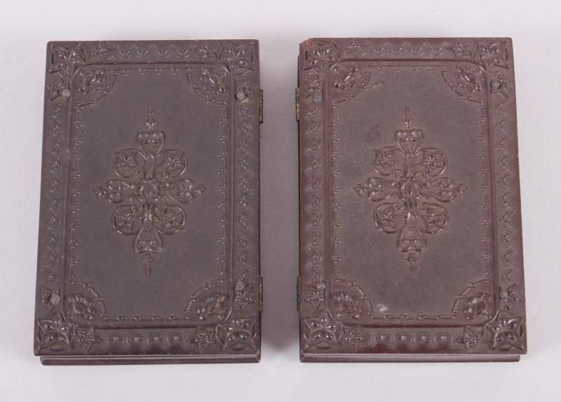 A pair of mid 19th century photographic portraits of a man and woman, in union cases with gilt