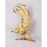An 18ct gold brooch, in the form of a bird