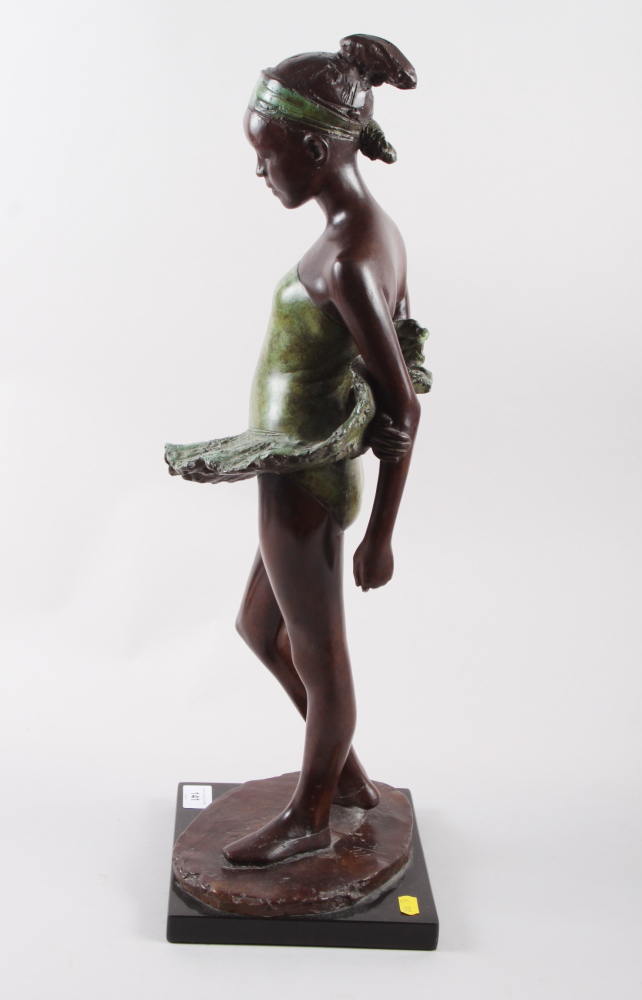 James Butler, 1989: a limited edition bronze figure, "Little Dancer" VII/X, on black marble base, 22 - Bild 4 aus 5