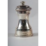 A silver peppermill