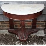 A late 19th century mahogany and marble top duchess washstand, on cabriole supports, 36" wide x