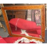 A rectangular maple framed wall mirror, plate 29" high x 24" wide