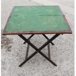 A folding bridge table, 25" square x 24" high