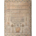 An alphabetical and verse sampler with floral design borders, by Deborah Spencer Glasspool, November