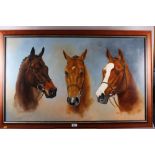 Phil Clark, '06: and oil on canvas triple horse portrait, "Sovereign Sound", "Lorins Gold" and "