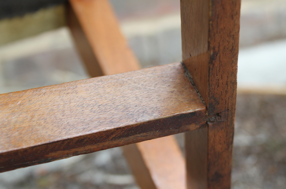 Four George III design standard dining chairs with stuffed over seats, on square taper stretchered - Image 11 of 15