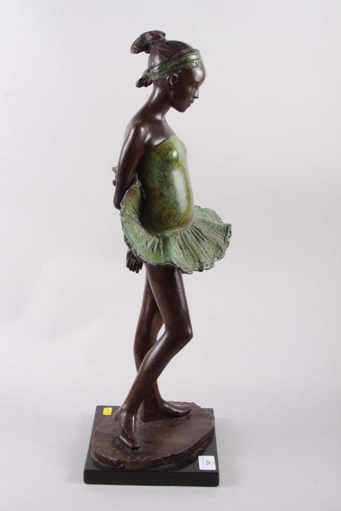 James Butler, 1989: a limited edition bronze figure, "Little Dancer" VII/X, on black marble base, 22 - Bild 2 aus 5