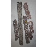 Four antique carved wood mouldings