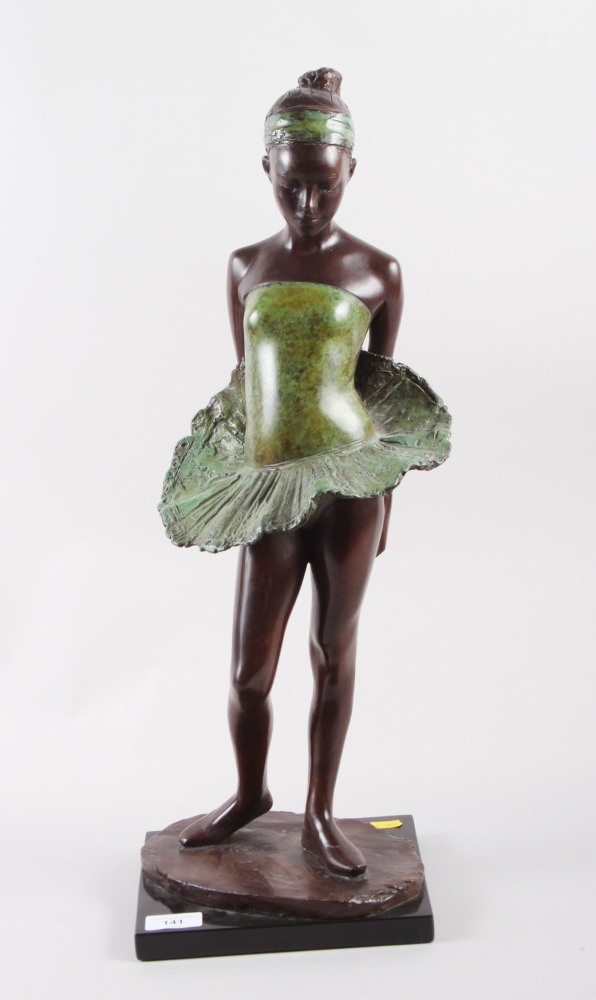 James Butler, 1989: a limited edition bronze figure, "Little Dancer" VII/X, on black marble base, 22