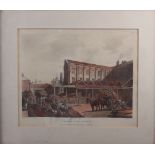 E Novil?: a 19th century watercolour, Whitby, in gilt frame, an 18th century engraving,