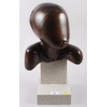 Ralph Brown, 1978: a limited edition bronze bust, "Tete d'Jeune Fille", 11/12, on polished marble