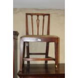 A late Georgian provincial Sheraton design ash and elm side chair with drop-in seat