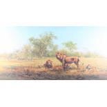 David Shepherd: a limited edition print, "Night in Luangwa" 616/850, in gilt frame