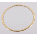 An 18ct gold flat curved link necklace, 32.5g