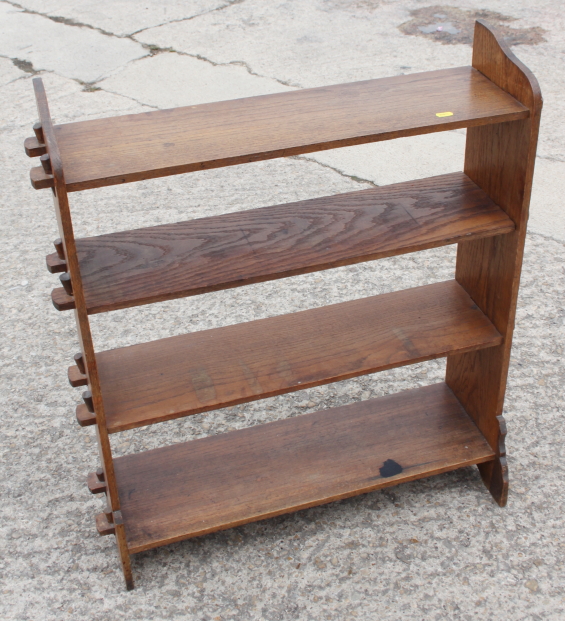 An oak open bookcase, 29" wide