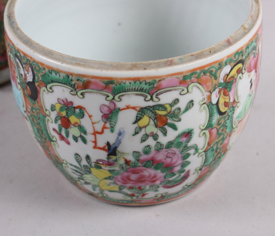A Canton enamel two-handled baluster vase with gilt decoration, 9 1/2" high, a similar pot ( - Image 7 of 43