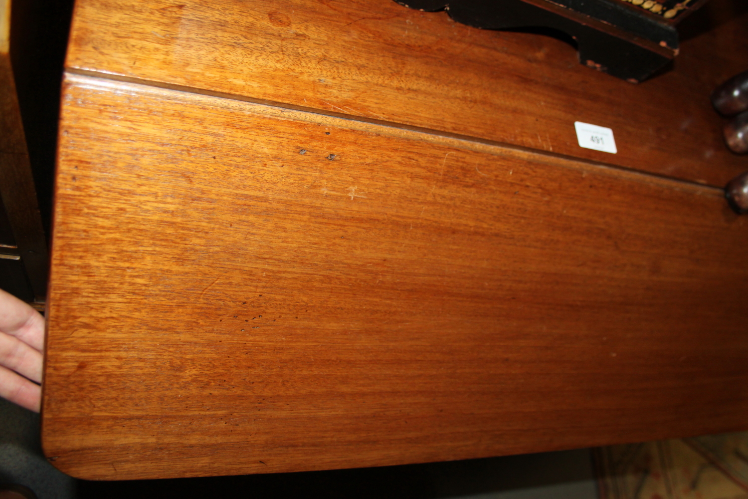 A 19th century mahogany Pembroke table, on turned and tapering supports, 36" long x 37" wide x 28 - Image 2 of 3