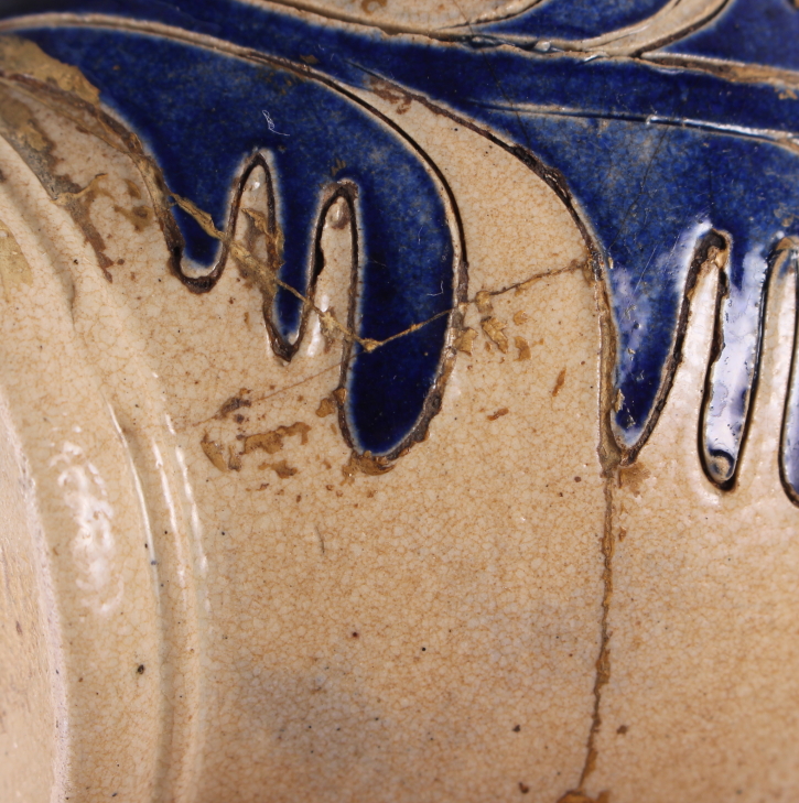 An early 18th century German stoneware jug with GR monogram, 5" high (restored) - Image 9 of 10