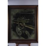After David Shepherd: an oleograph, "Study for oil "muck" and Sunlight", in gilt frame, three