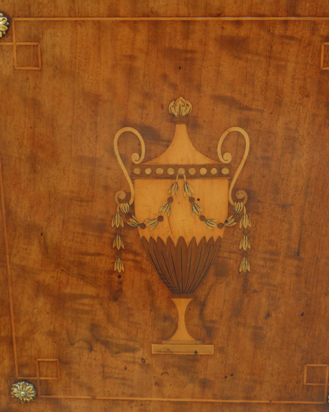 A late 19th century mahogany inlaid side cabinet with raised mirror back over enclosed panel door, - Image 4 of 5