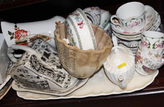 An assortment of china, including a cheese dish, a jelly mould, tazzas, plates, jugs, and a quantity - Image 2 of 4