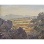 Marshall: oil on canvas, "Sunlit Plains, Taxila", 14 1/2" x 18", in gilt frame