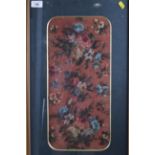 A 19th century floral beadwork panel, 8" x 17 1/4", in gilt frame