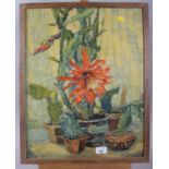 A Gusteiger: prints, "Lilies", 15 1/4" x 11 1/4", in cream strip frame, another by the same