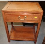 A Chinese hardwood lamp table, fitted one drawer, 18" wide x 13" deep x 23" high