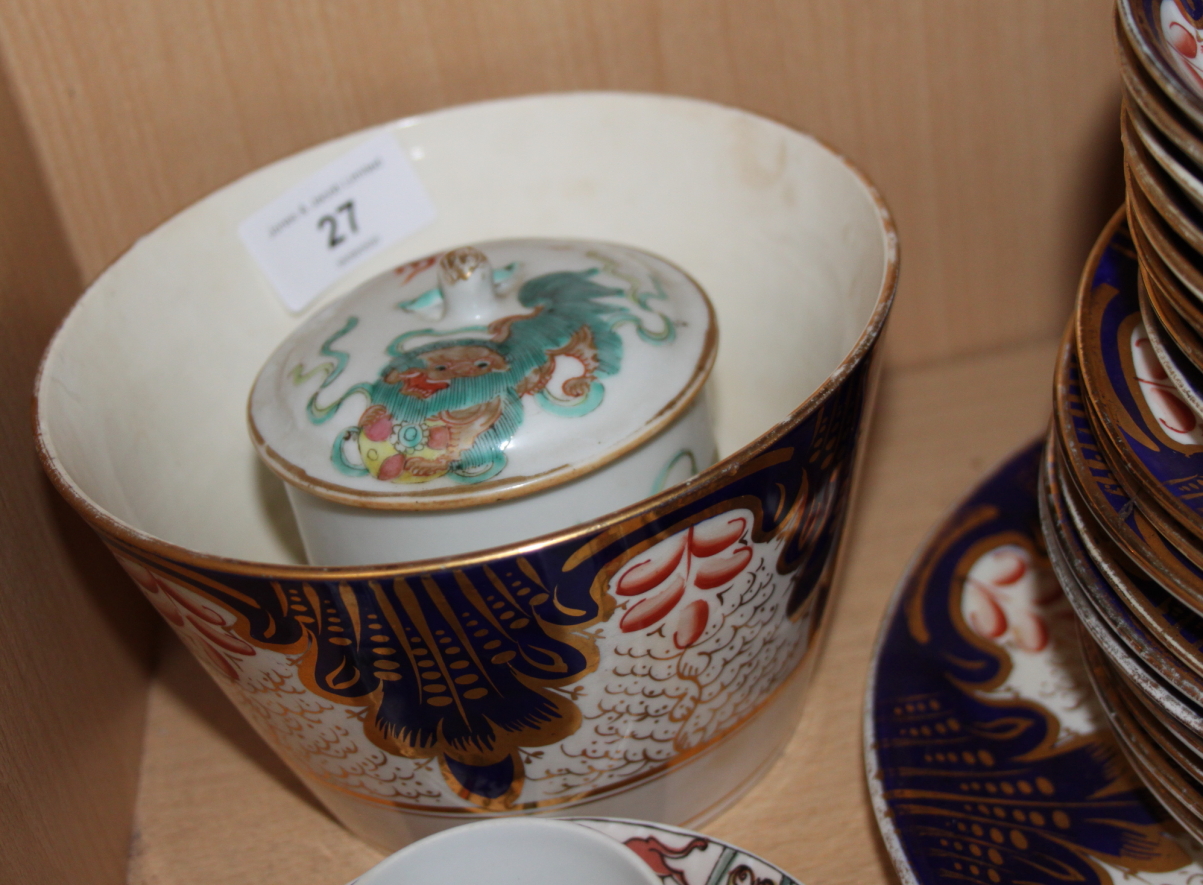 An Imari decorated part teaset, an Imari tea caddy and other decorative china - Image 2 of 2