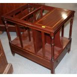 A mahogany canterbury, fitted one drawer, 19" wide x 15" deep x 19" high