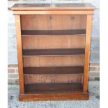 A 19th century mahogany open bookcase, on block base, 33" wide x 11" deep x 39" high