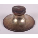A silver capstan inkwell, 5 1/2" dia