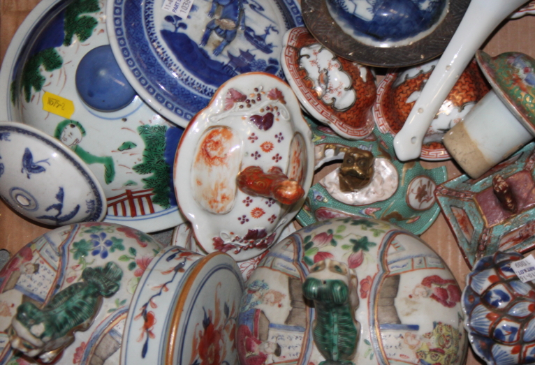 A quantity of mostly Chinese vase covers, including famille rose, etc - Image 3 of 29