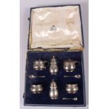 A Garrard & Co six-piece silver cruet set, in fitted case, 7.7oz troy approx