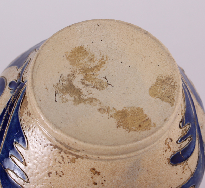 An early 18th century German stoneware jug with GR monogram, 5" high (restored) - Image 6 of 10