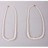 Two graduated cultured pearl necklaces