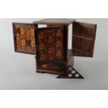 A smoker's Japanese marquetry cabinet, 6 1/2? square