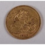 A gold sovereign, dated 1880